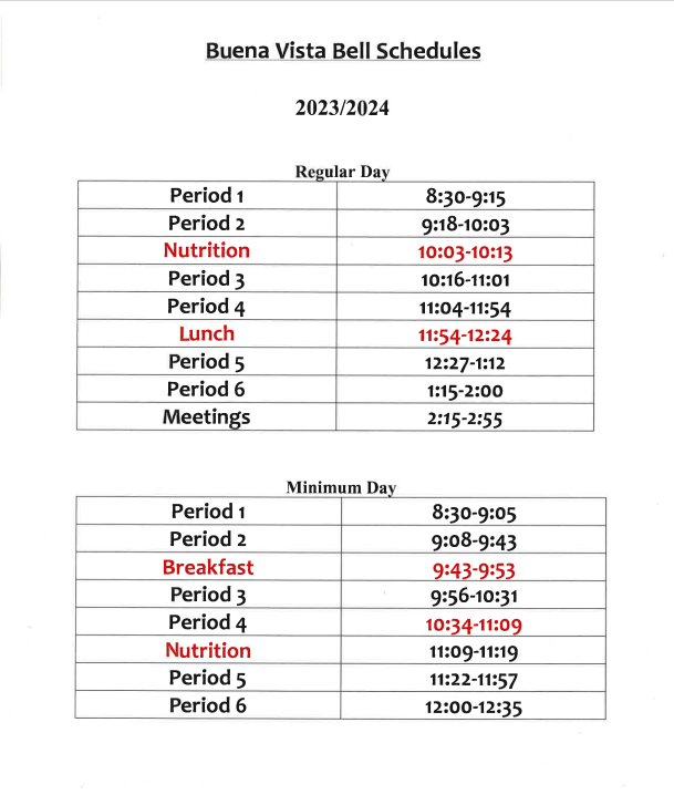  bell schedule